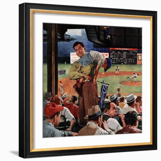 "Sleepy Inning", April 23, 1955-Earl Mayan-Framed Giclee Print