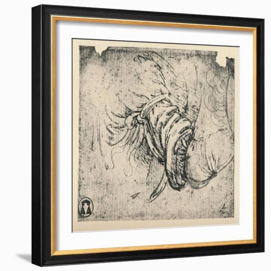 'Sleeve study for The Annunciation', 1470-1473 (1945)-Leonardo Da Vinci-Framed Giclee Print