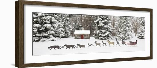 Sleigh in the Snow, Farmington Hills, Michigan ‘09-Monte Nagler-Framed Photographic Print