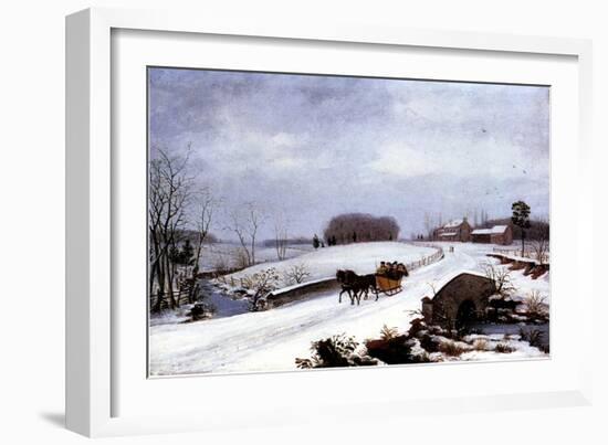 Sleigh in Winter, 1832-Thomas Birch-Framed Giclee Print