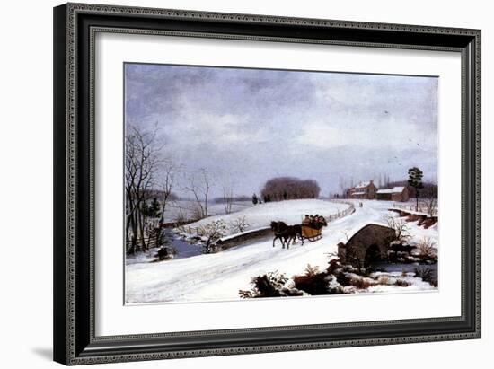 Sleigh in Winter, 1832-Thomas Birch-Framed Giclee Print