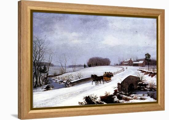 Sleigh in Winter, 1832-Thomas Birch-Framed Premier Image Canvas