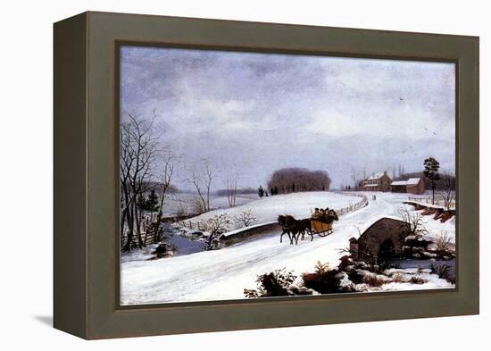 Sleigh in Winter, 1832-Thomas Birch-Framed Premier Image Canvas