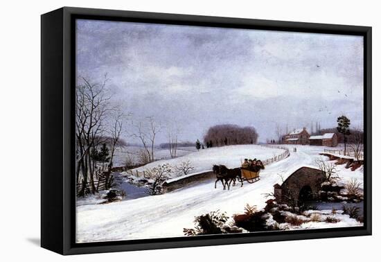 Sleigh in Winter, 1832-Thomas Birch-Framed Premier Image Canvas