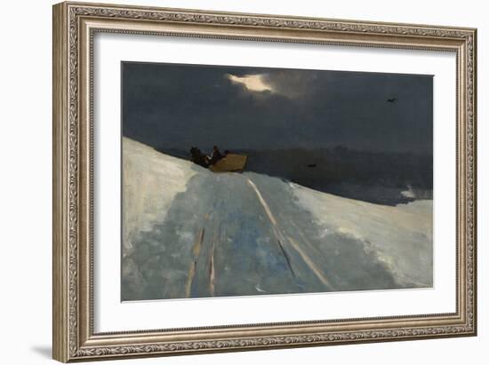 Sleigh Ride, C.1890-95 (Oil on Canvas)-Winslow Homer-Framed Giclee Print
