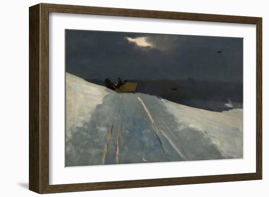 Sleigh Ride, C.1890-95 (Oil on Canvas)-Winslow Homer-Framed Giclee Print