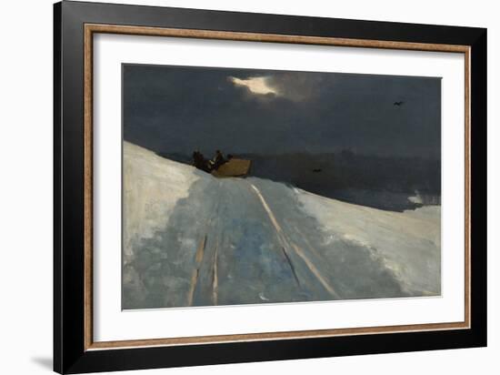 Sleigh Ride, C.1890-95 (Oil on Canvas)-Winslow Homer-Framed Giclee Print