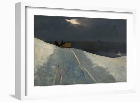 Sleigh Ride, C.1890-95 (Oil on Canvas)-Winslow Homer-Framed Giclee Print