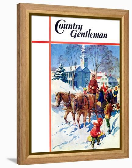 "Sleigh Ride Through Town," Country Gentleman Cover, December 1, 1939-William Meade Prince-Framed Premier Image Canvas