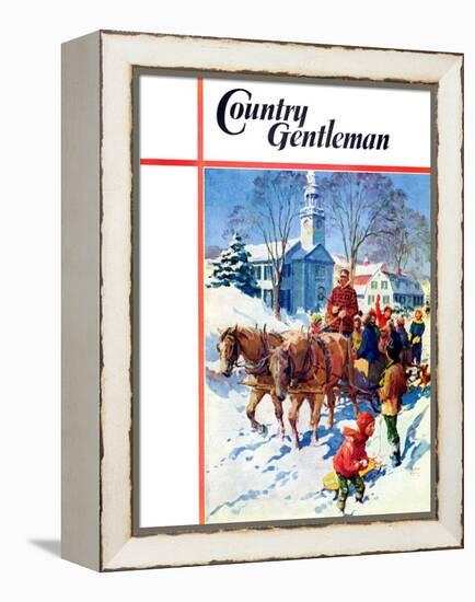 "Sleigh Ride Through Town," Country Gentleman Cover, December 1, 1939-William Meade Prince-Framed Premier Image Canvas