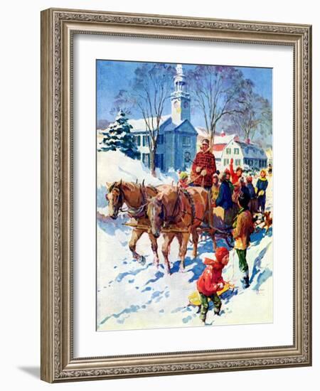 "Sleigh Ride Through Town,"December 1, 1939-William Meade Prince-Framed Giclee Print