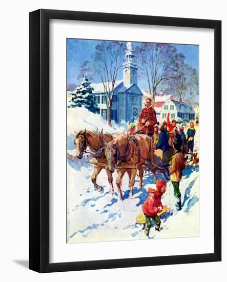 "Sleigh Ride Through Town,"December 1, 1939-William Meade Prince-Framed Giclee Print