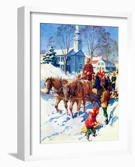 "Sleigh Ride Through Town,"December 1, 1939-William Meade Prince-Framed Giclee Print