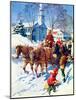 "Sleigh Ride Through Town,"December 1, 1939-William Meade Prince-Mounted Giclee Print