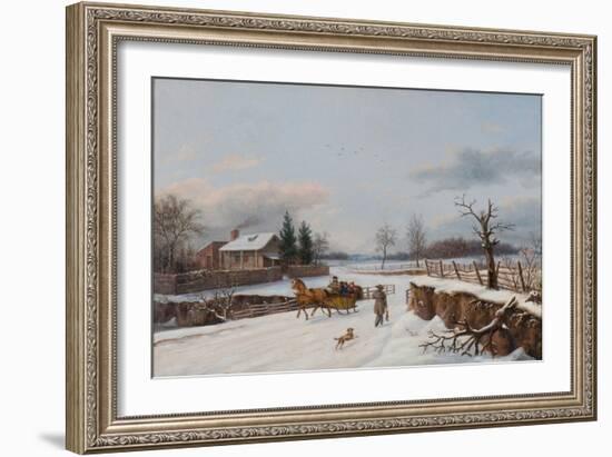 Sleighing Scene Near Philadelphia, 1841-Thomas Birch-Framed Giclee Print