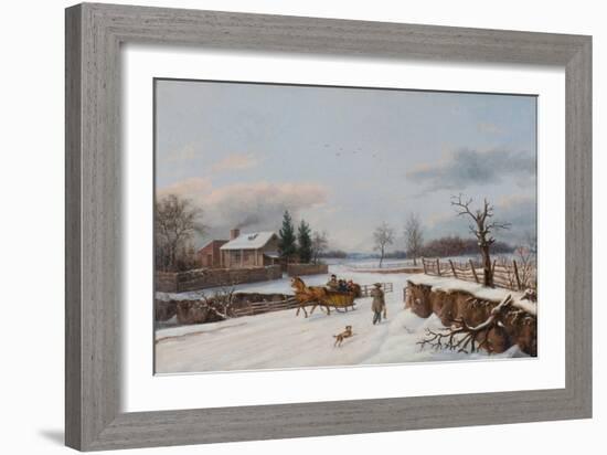 Sleighing Scene Near Philadelphia, 1841-Thomas Birch-Framed Giclee Print