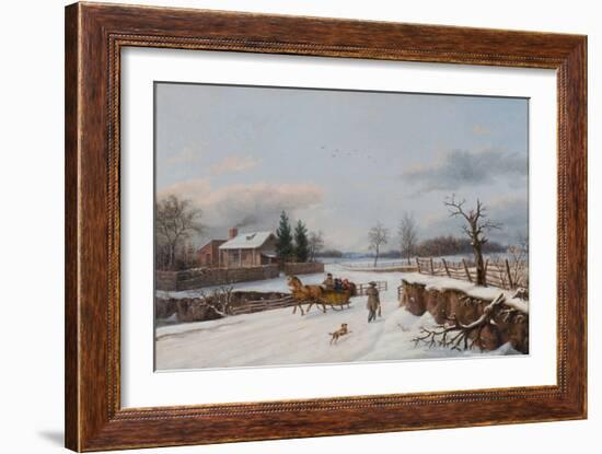 Sleighing Scene Near Philadelphia, 1841-Thomas Birch-Framed Giclee Print