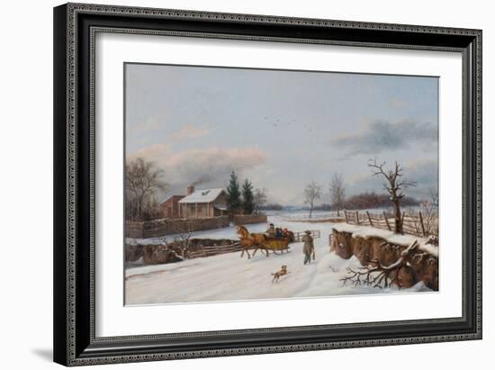 Sleighing Scene Near Philadelphia, 1841-Thomas Birch-Framed Giclee Print