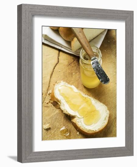 Slice of Bread Plait with Butter and Honey-null-Framed Photographic Print