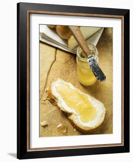 Slice of Bread Plait with Butter and Honey-null-Framed Photographic Print