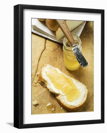 Slice of Bread Plait with Butter and Honey-null-Framed Photographic Print