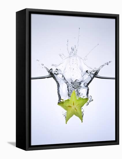 Slice of Carambola Falling into Water-Kröger & Gross-Framed Premier Image Canvas