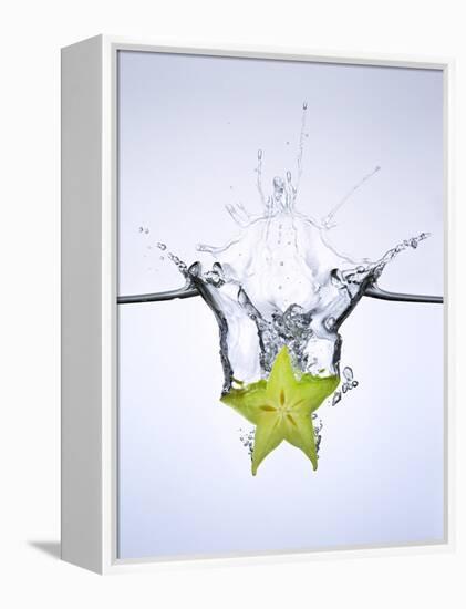 Slice of Carambola Falling into Water-Kröger & Gross-Framed Premier Image Canvas