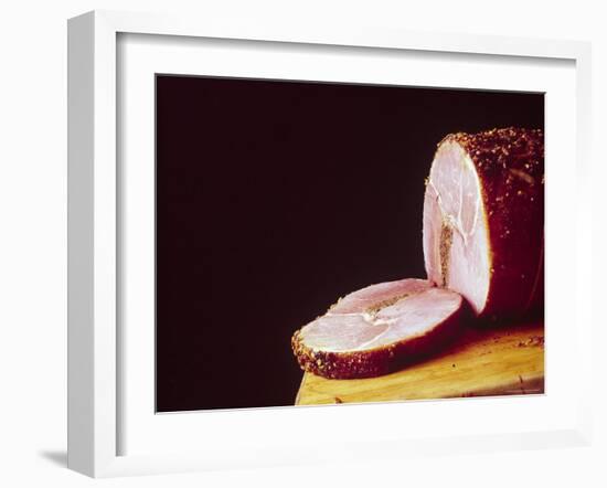 Sliced Ham Revealing It is Stuffed with Liver Pate-John Dominis-Framed Photographic Print