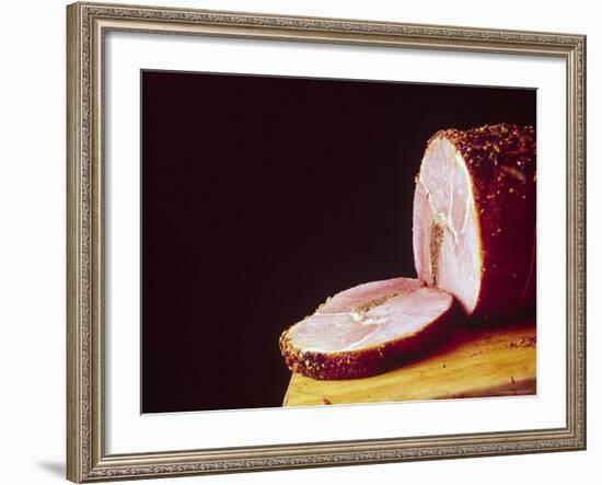 Sliced Ham Revealing It is Stuffed with Liver Pate-John Dominis-Framed Photographic Print