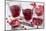 Sliced Pomegranates, Cores and Glasses with Pomegranate Juice-Jana Ihle-Mounted Photographic Print