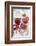 Sliced Pomegranates, Seeds and Glass with Pomegranate Juice-Jana Ihle-Framed Photographic Print