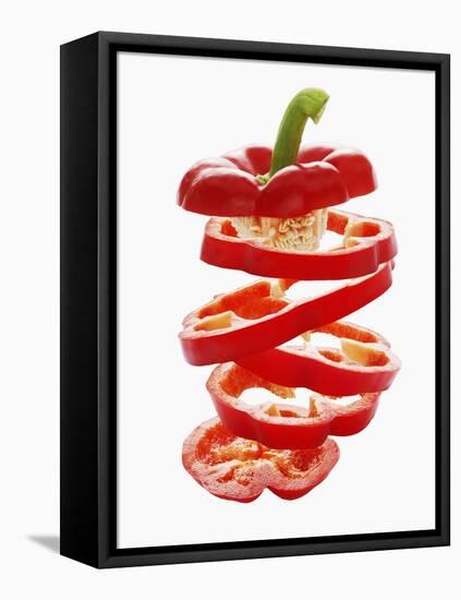 Sliced Red Peppers-Petr Gross-Framed Premier Image Canvas