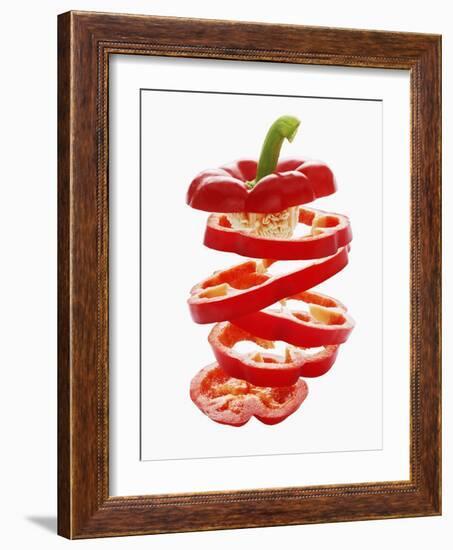 Sliced Red Peppers-Petr Gross-Framed Photographic Print