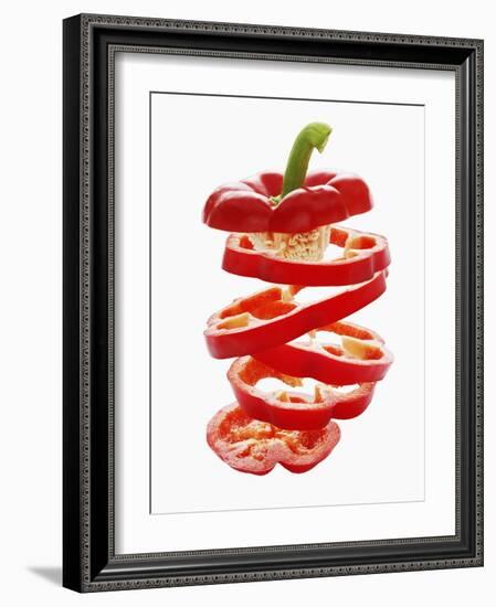 Sliced Red Peppers-Petr Gross-Framed Photographic Print