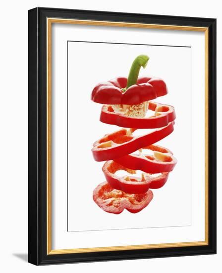 Sliced Red Peppers-Petr Gross-Framed Photographic Print