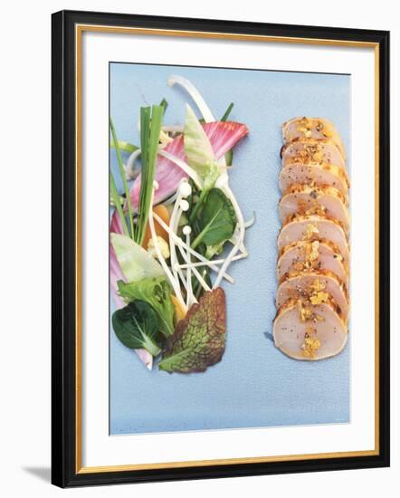 Sliced Swordfish Fillet and Salad Garnish-Joerg Lehmann-Framed Photographic Print