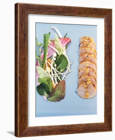 Sliced Swordfish Fillet and Salad Garnish-Joerg Lehmann-Framed Photographic Print