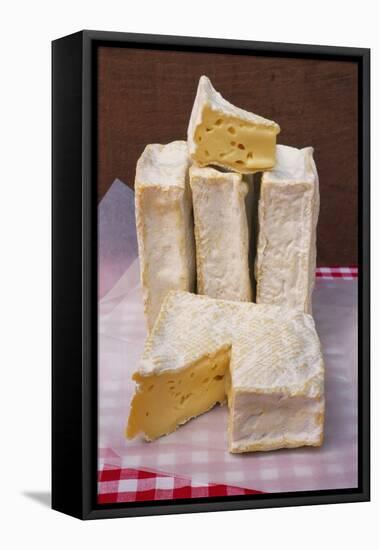 Slices of Pont L'Eveque Cheese-Guy Thouvenin-Framed Premier Image Canvas