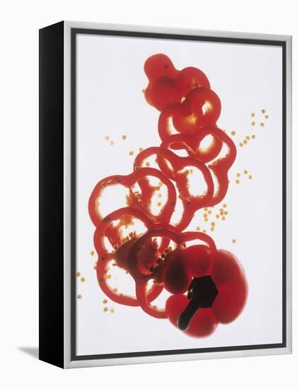 Slices of Red Bell Pepper-Wolfgang Usbeck-Framed Premier Image Canvas