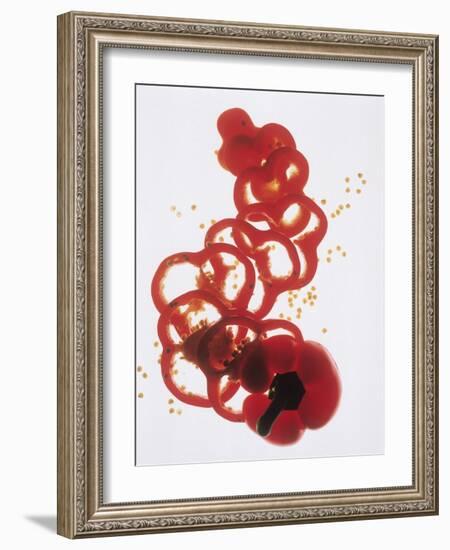 Slices of Red Bell Pepper-Wolfgang Usbeck-Framed Photographic Print