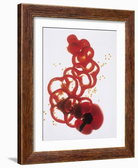 Slices of Red Bell Pepper-Wolfgang Usbeck-Framed Photographic Print