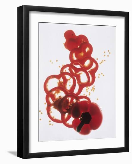 Slices of Red Bell Pepper-Wolfgang Usbeck-Framed Photographic Print