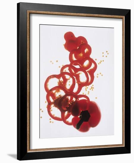 Slices of Red Bell Pepper-Wolfgang Usbeck-Framed Photographic Print