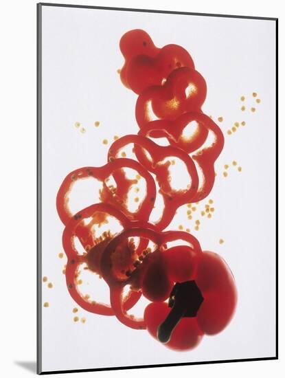 Slices of Red Bell Pepper-Wolfgang Usbeck-Mounted Photographic Print