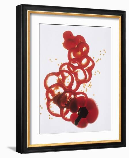 Slices of Red Bell Pepper-Wolfgang Usbeck-Framed Photographic Print