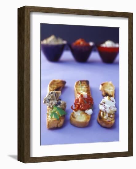 Slices of Toasted Bread with Three Arab Pastes-Alexander Van Berge-Framed Photographic Print