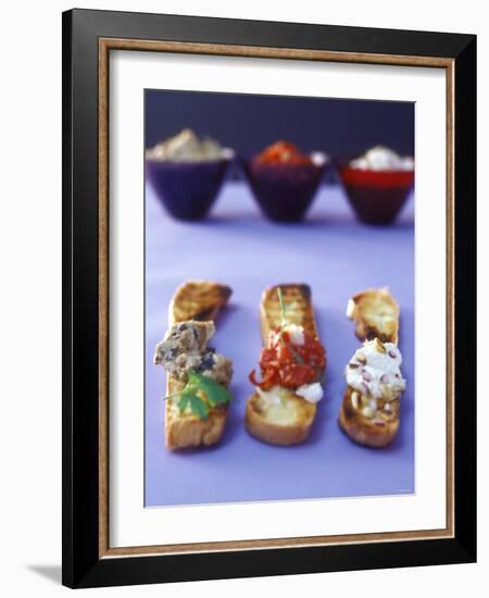 Slices of Toasted Bread with Three Arab Pastes-Alexander Van Berge-Framed Photographic Print