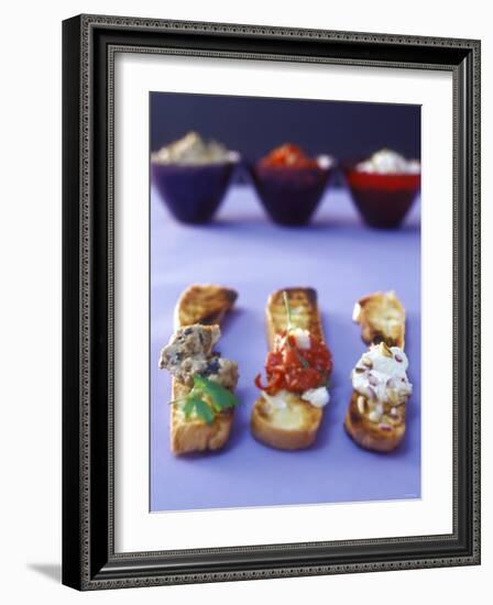 Slices of Toasted Bread with Three Arab Pastes-Alexander Van Berge-Framed Photographic Print