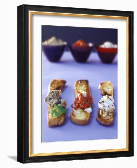 Slices of Toasted Bread with Three Arab Pastes-Alexander Van Berge-Framed Photographic Print