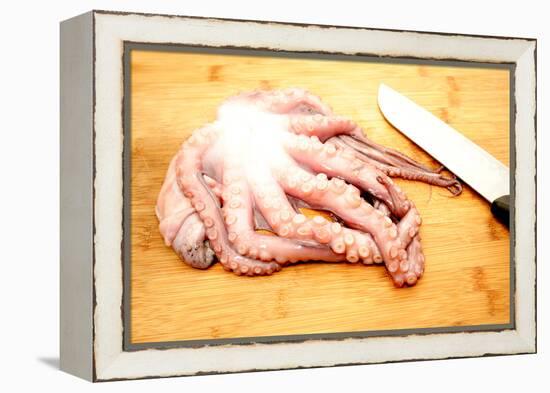 Slicing Raw Octopus for A Gourmet Dinner-Bill C-Framed Premier Image Canvas